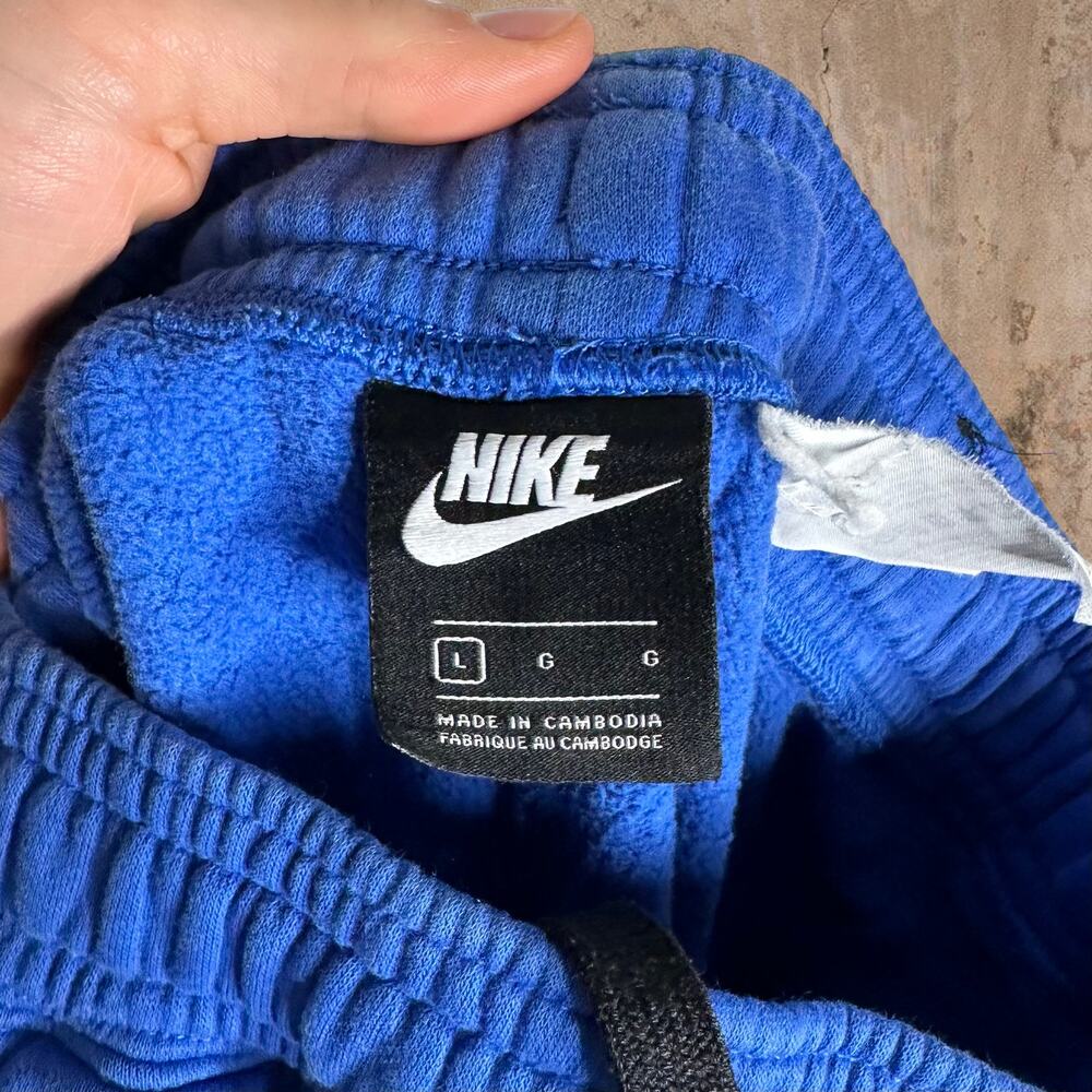 Vintage Y2K Nike Joggers Youth Large Royal Blue White Swoosh Black Cotton - Picture 6 of 6